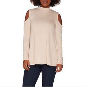 Lisa Rinna Collection Cold Shoulder Knit Top